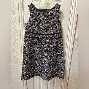 Talbots Black and white embroidered dress
